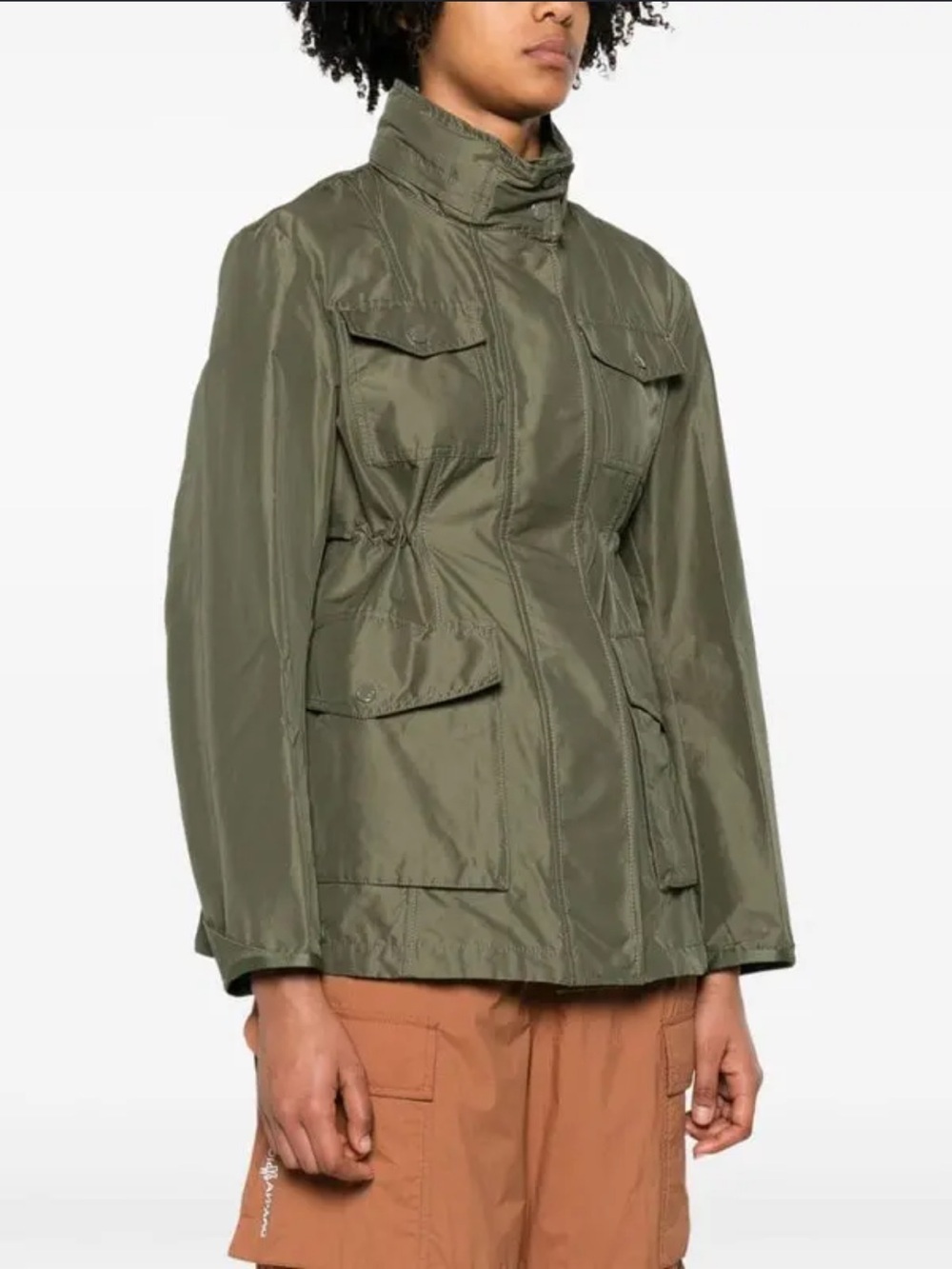 Moncler Hooded Jacket Women Medium 2 Military LLO concealed Field Cargo $1690